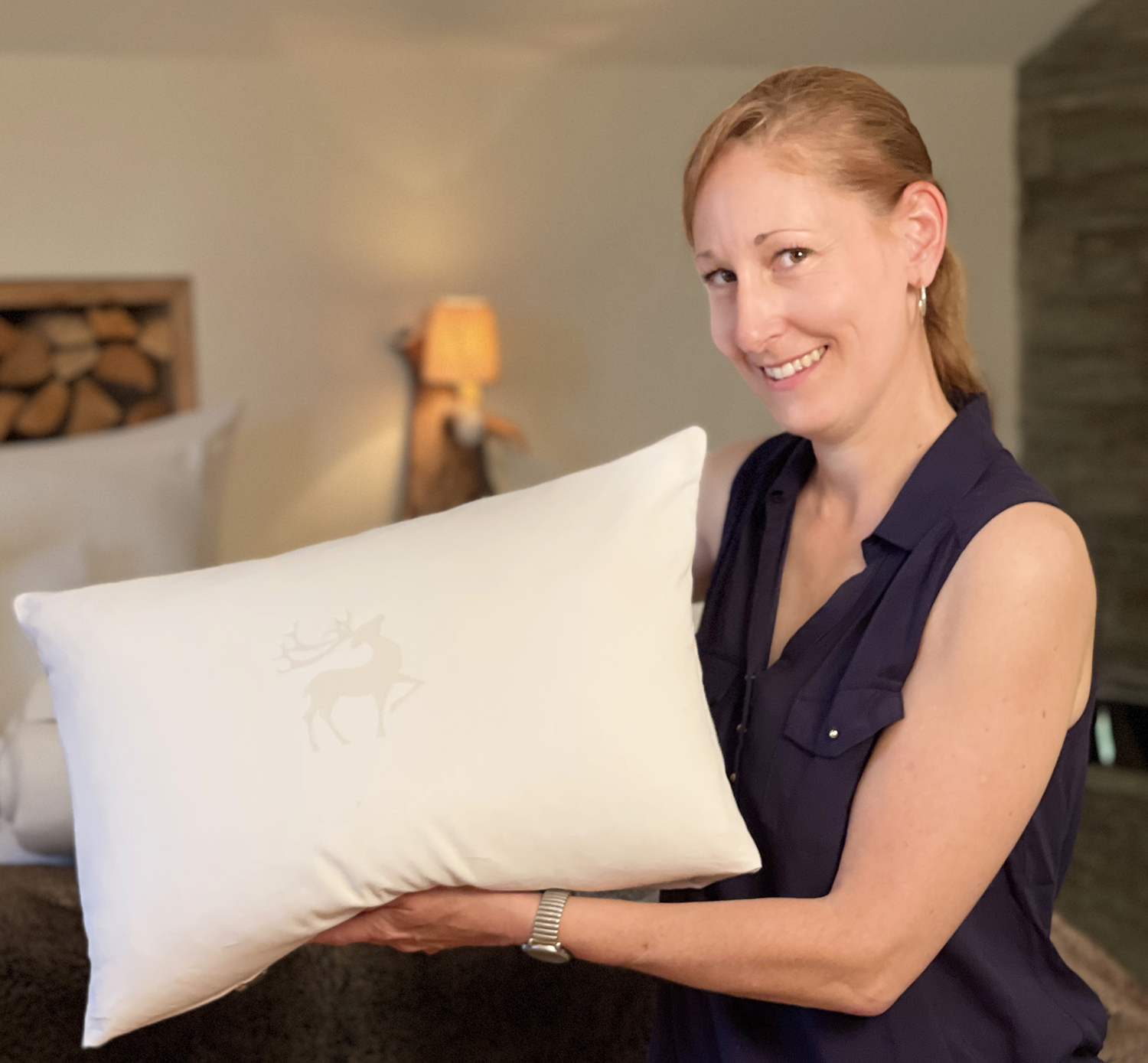 Hotel bed prepred pillows by stylist Sonja 