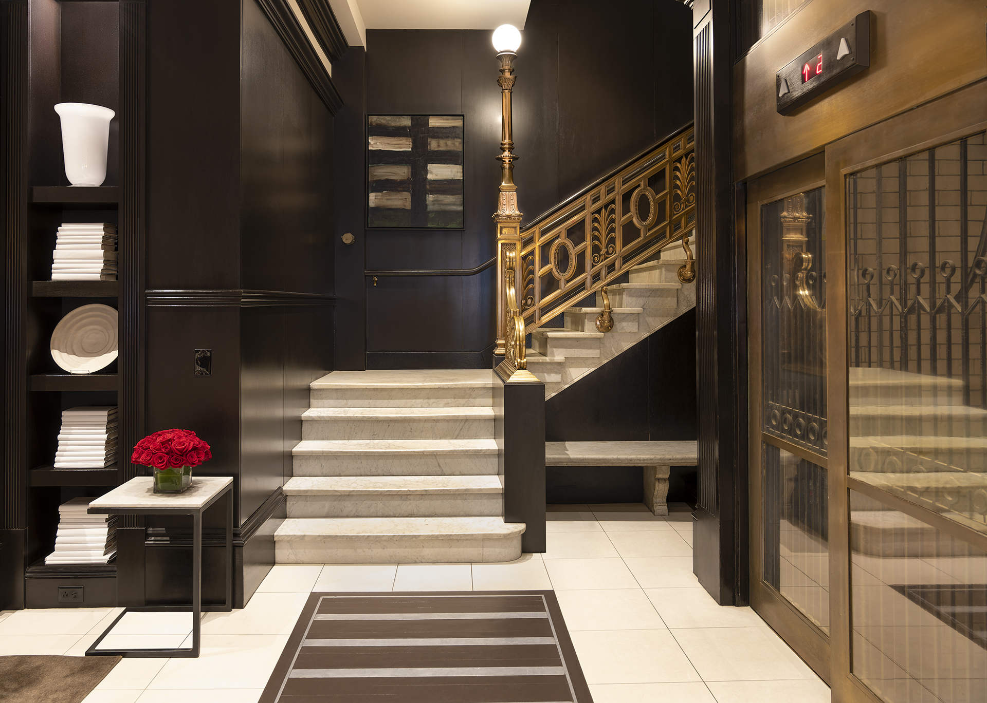 XV Beacon Hotel, Boston, MA, USA, original historic staircase and lift
